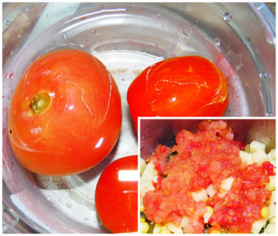 Sopa de tomate con maíz para niños